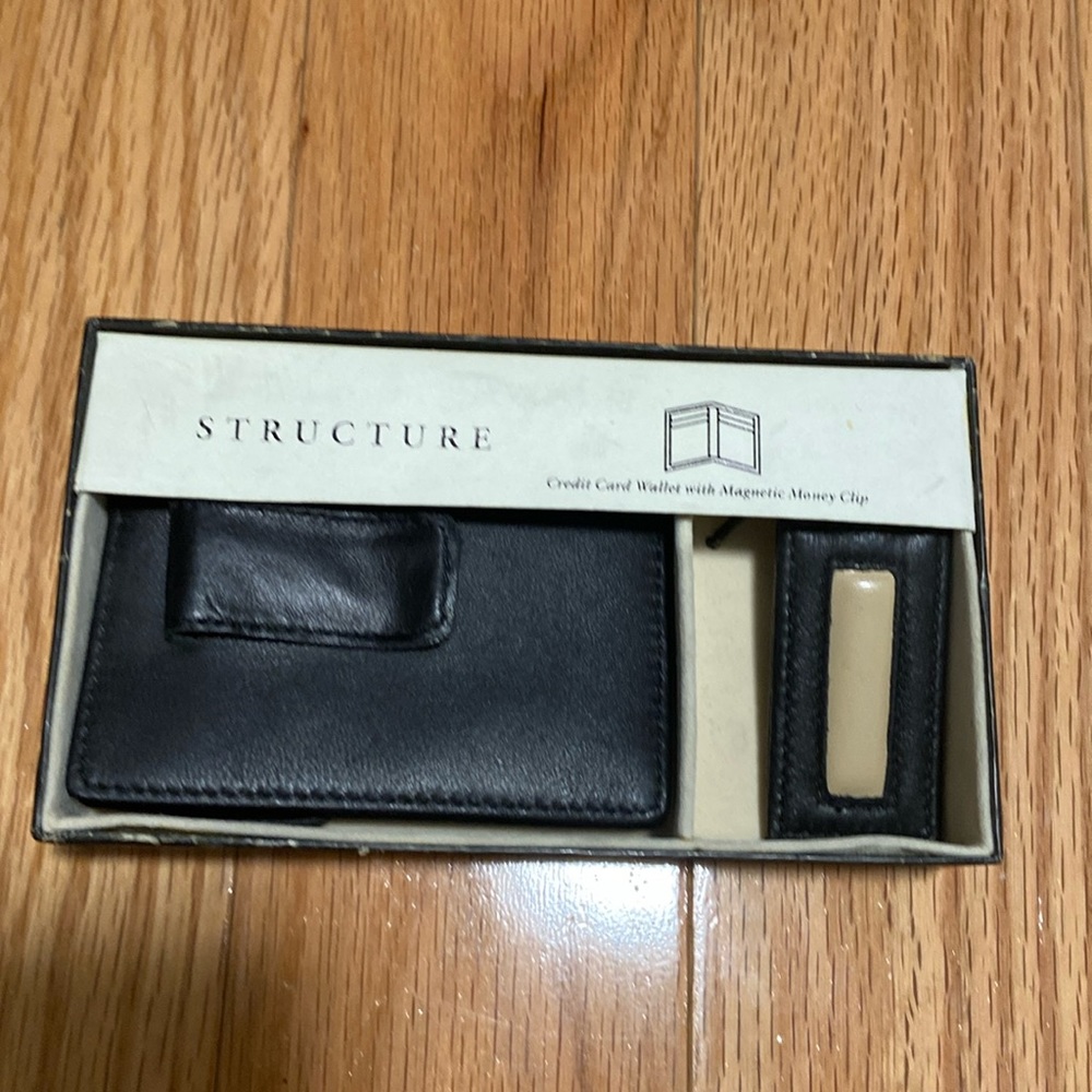 Structure money clip card case wallet with key fob